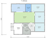 Одноэтажный дом из бруса шале 11х12 с котельной Бажен